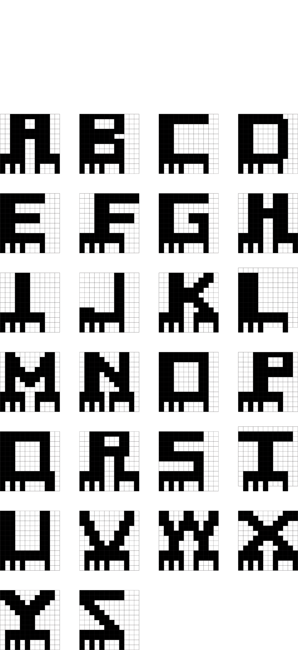 Plantanimal Textorganisms uppercase A-Z