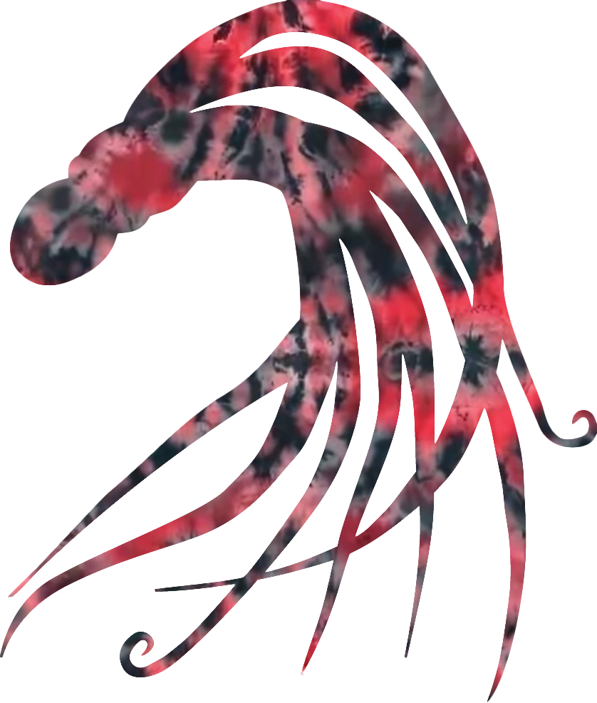 Rti octopus with red and black tie dye